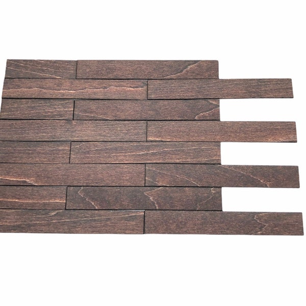 Dollhouse Hardwood Flooring/ Floor Boards for Dollhouse - Red Mahogany / Set of 30