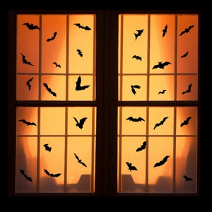 Reusable Halloween Window Clings - 31 Bats 4&quot; - 8&quot;