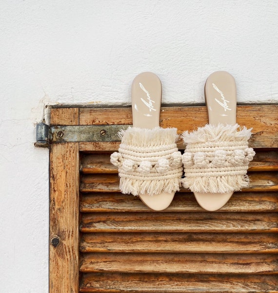 Buy Boho Chic Slides Summer Mules Summer Slippers Macrame Slides Online in India Etsy