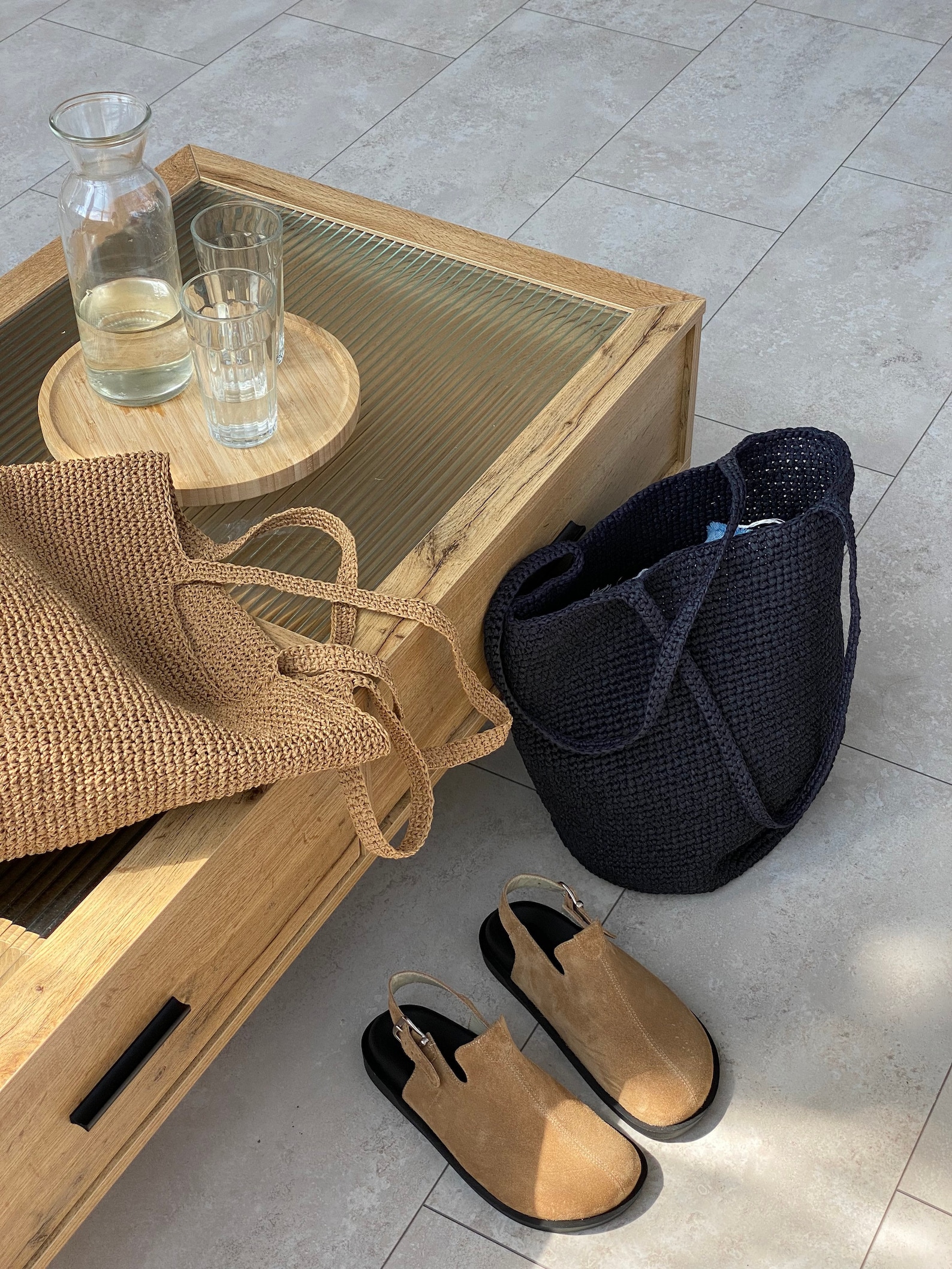 suede slip on clogs