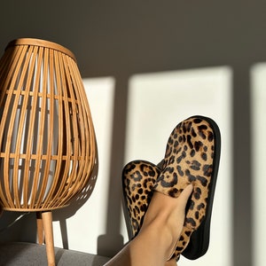 Leo clogs leather animalistic clogs Leo print image 7