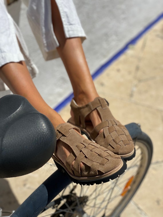 Suede and Leather Fisherman Sandals With Vibram Sole. - Etsy Suede and Leather Fisherman Sandals With Vibram Sole. - Etsy