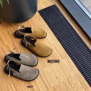 Comfy suede clogs for women