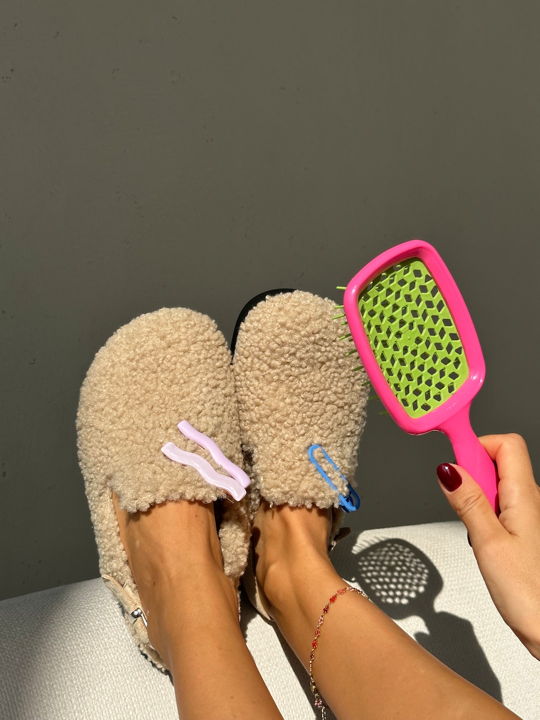 Faux Fur Clogs; Fluffy Mules Canada