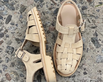 Suede fisherman sandals chunky sole