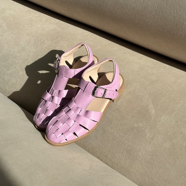 Patent Leather Sandals in Pastel Pink main image 1