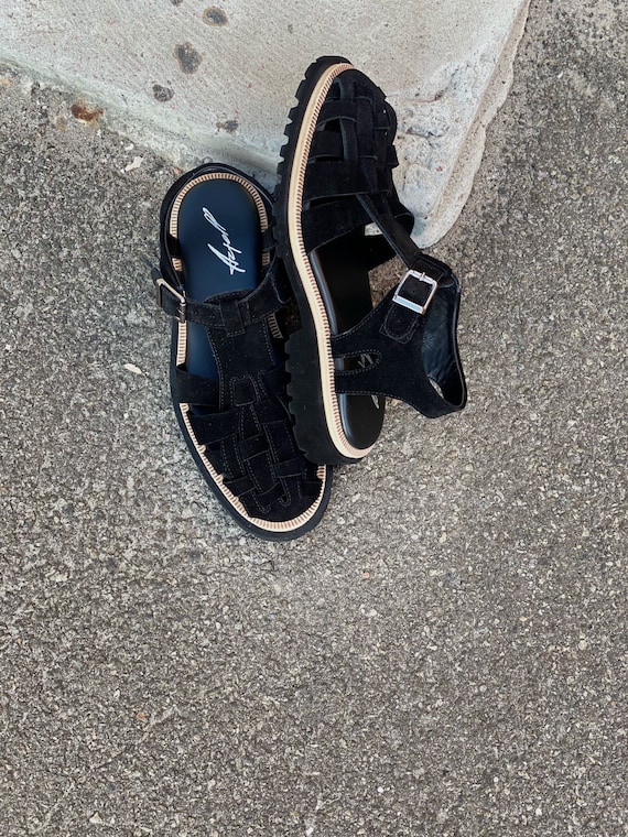 ファッション雑貨・小物その他 Darya Fisherman Sandals Darya Lug Sole Fisherman l Black Calf — Shipwrecked Kauai