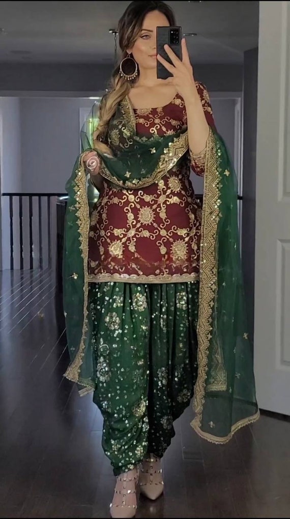 Coffee colour punjabi clearance suit