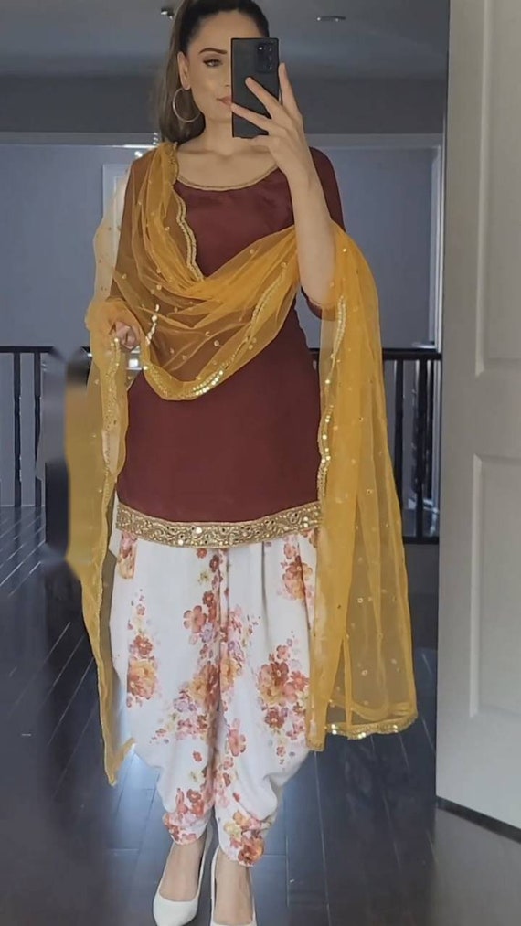 White punjabi dresses for cheap womens