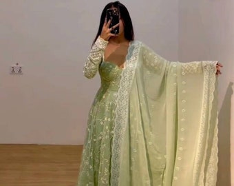 Indian Wedding Anarkali Suit Designer Embroidery Work Gown Fancy Punjabi Suits Pakistani Bridesmaids Outfit Fancy Shalwar Kameez For Women