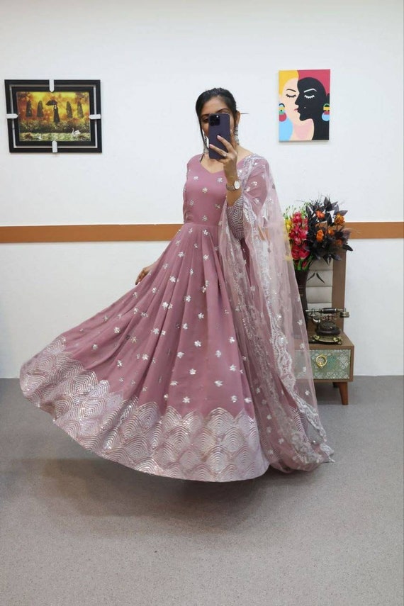 Fancy Teal Bridal Anarkali Suit Full Wedding Dress SFIN132 –  ShreeFashionWear