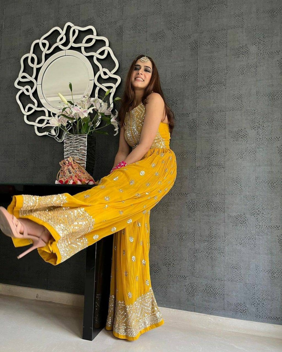 Beautiful Sharara Crop Top With Embroidery Sequence Work Etsy