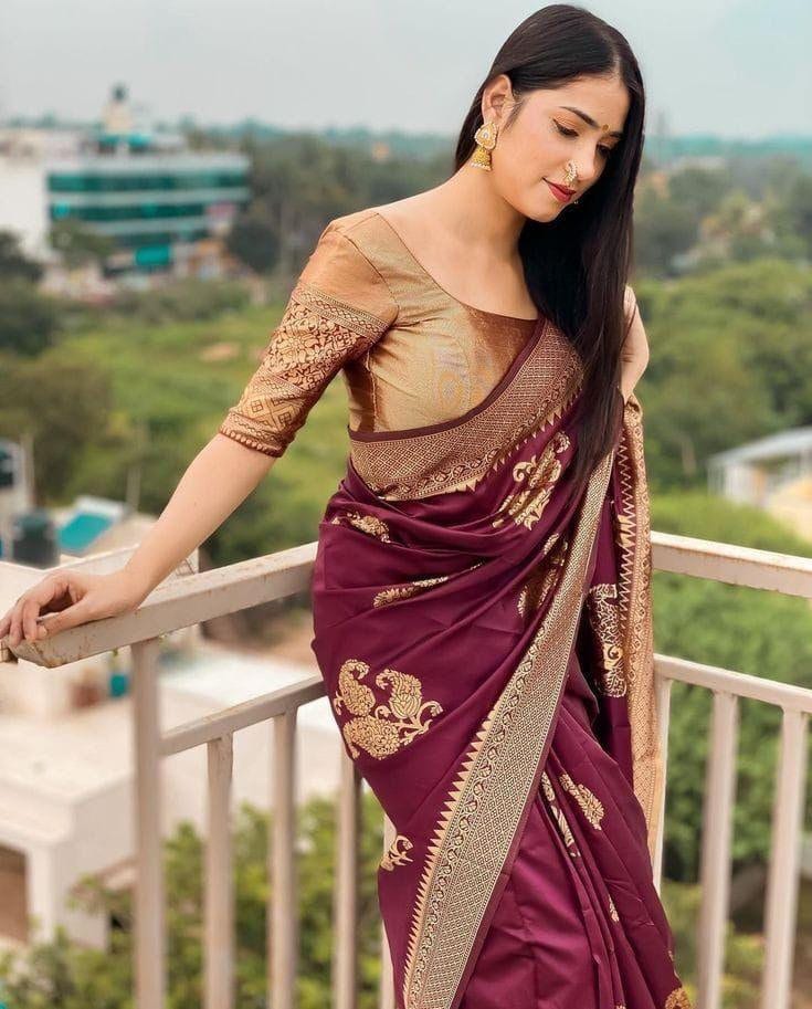 Maroon Saree -  Canada