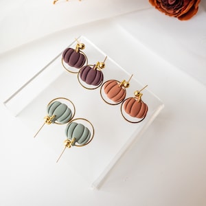Fall 2022 Launch | Polymer Clay Earrings | Stud Dangle Earrings | Pumpkin Dangles | Fall Earrings