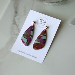 Oct. 2023 Launch - Resin Covered | Polymer Clay Earrings | Ball Stud Dangles | Marbled Earrings