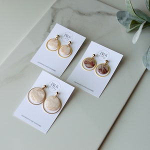 Oct. 2023 Launch - Resin Covered | Polymer Clay Earrings | Ball Stud Dangles | Marbled Earrings