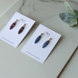 Oct. 2023 Launch - Resin Covered | Polymer Clay Earrings | Ball Stud Dangles | Marbled Earrings with Foil