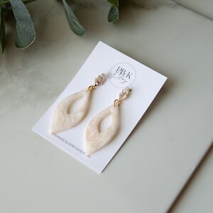 Oct. 2023 Launch - Resin Covered | Polymer Clay Earrings | Ball Stud Dangles | Marbled Earrings | Elegant Dangle Earrings