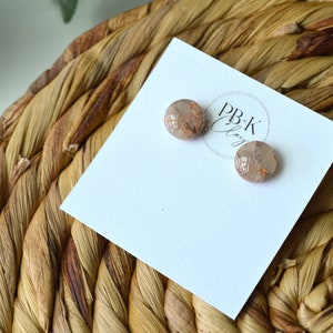 Oct. 2023 Launch - Resin Covered | Polymer Clay Earrings | Stud Earrings | Marbled Earrings with Foil
