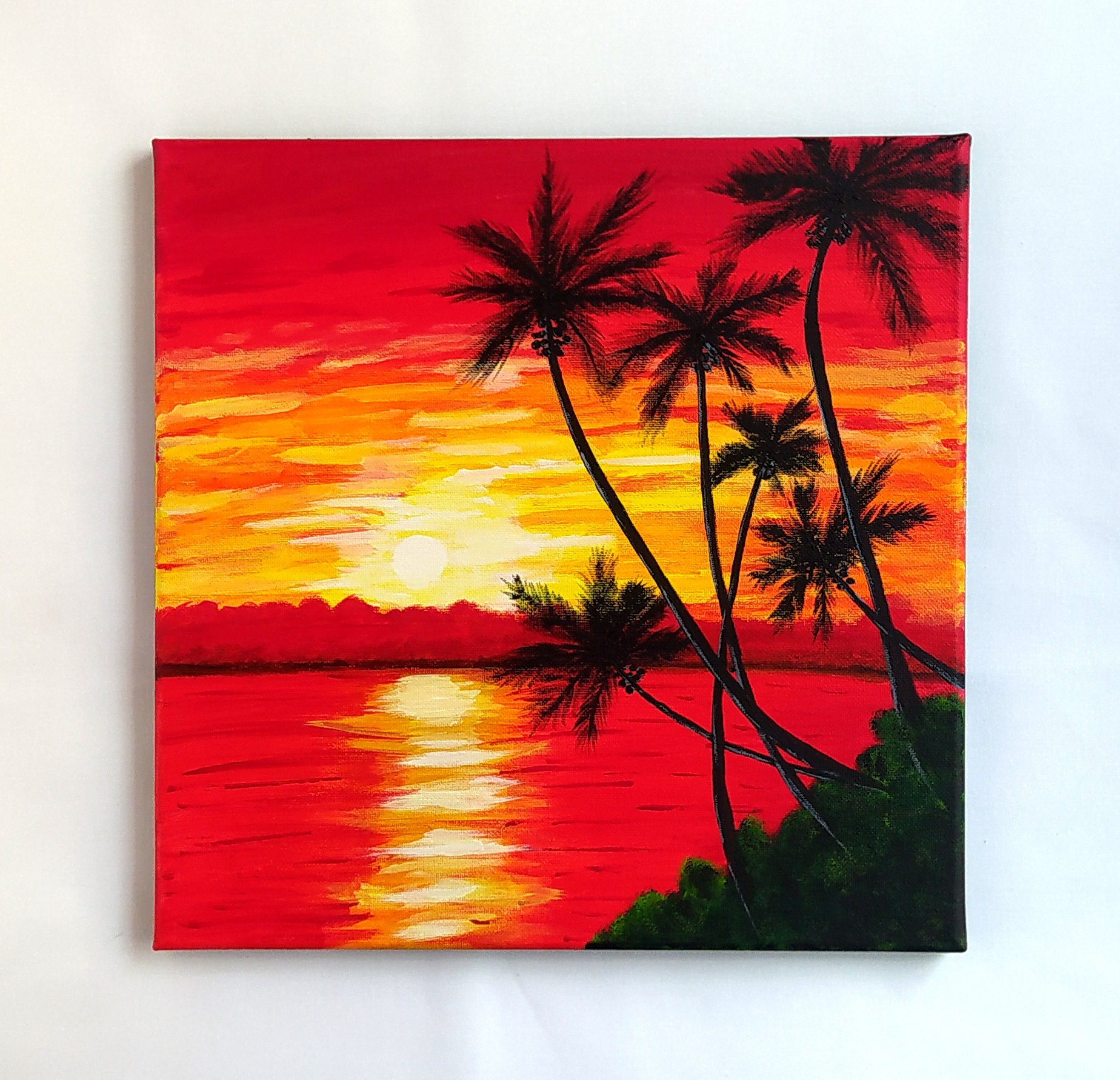 Dessin Coucher De Soleil Avec Palmier Coucher de soleil / Paysage marin / Mer / Palmier / Paysage / - Etsy Canada