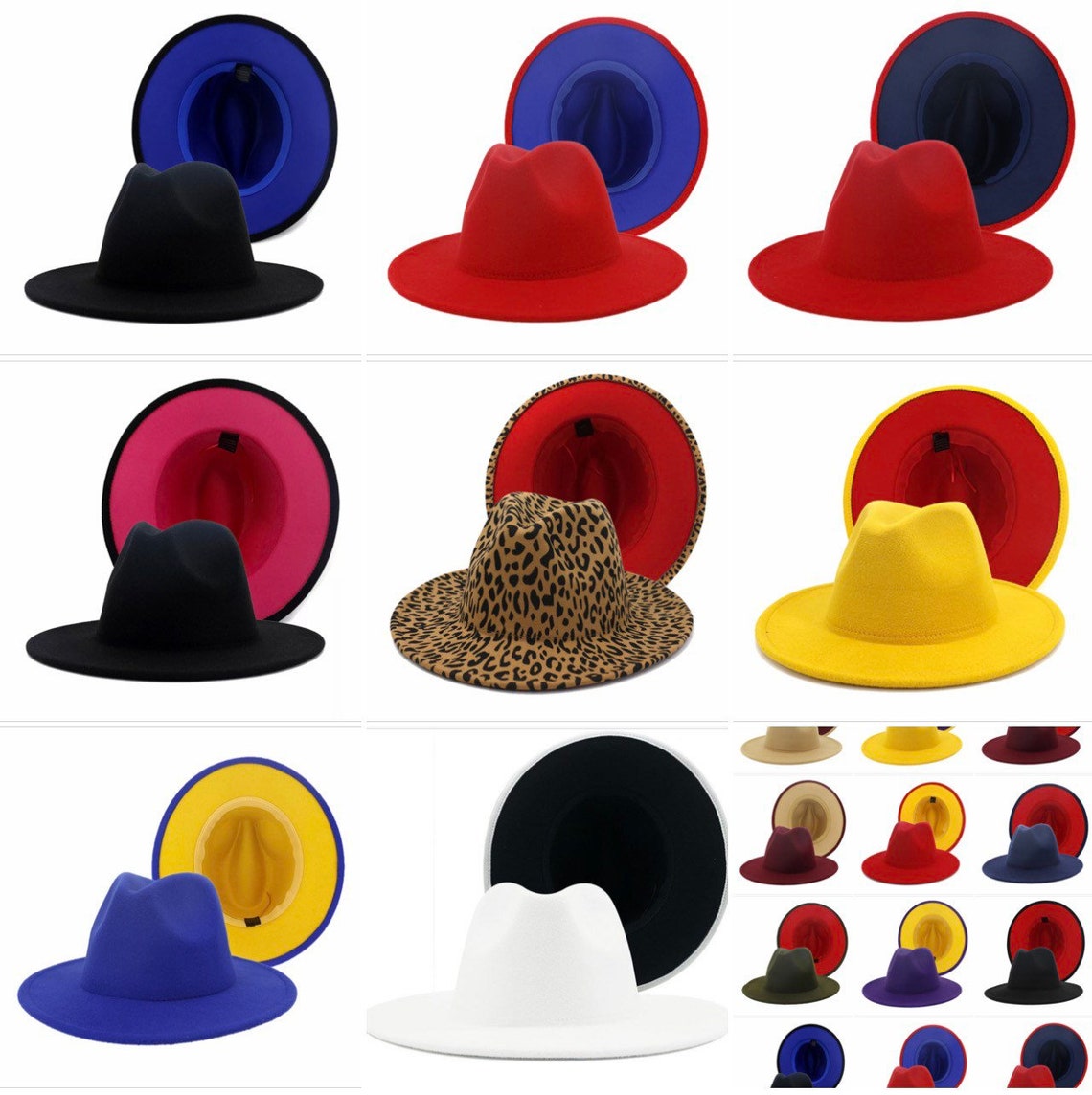 Womens and Mens Two Tone Fedora Hats Etsy