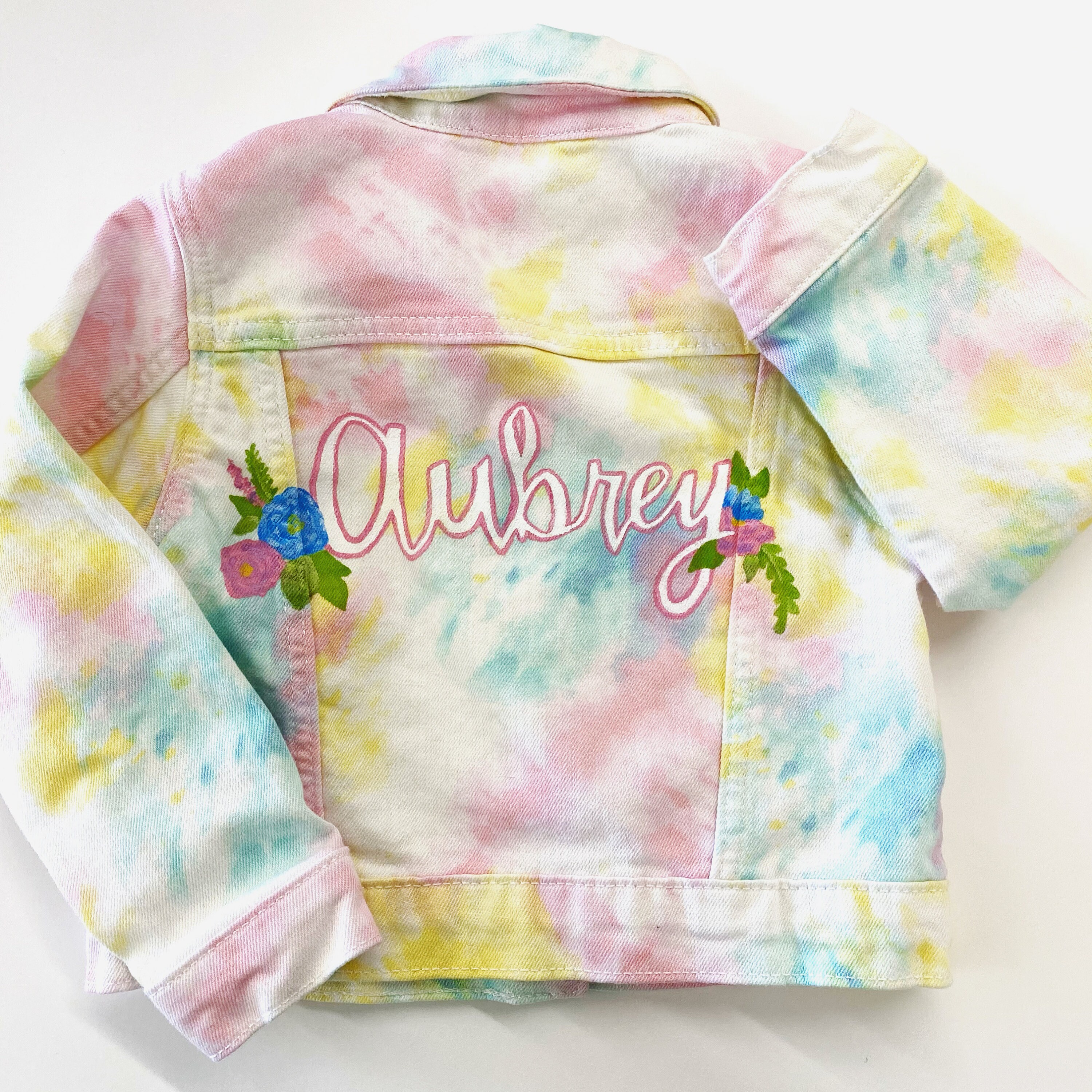 KIDS Tie Dye Personalized Denim Jacket customizable Etsy UK