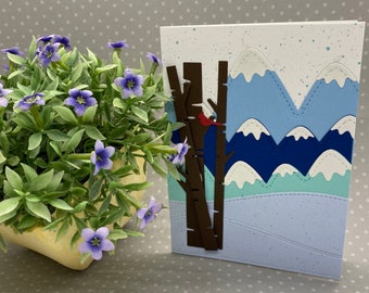 Snowy Mountains Handmade Card