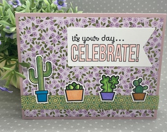 Birthday Succulent Handmade Card