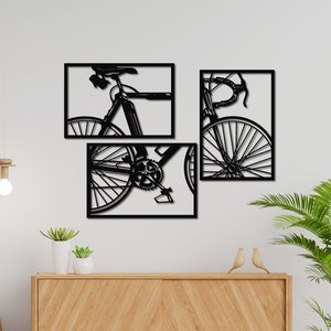 Bicycle | Set of 3 Wooden Wall Art Decor