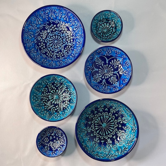 Handmade Bowls of Three Sisters’ Destiny - Turquoise Decorative Ceramic Bowls