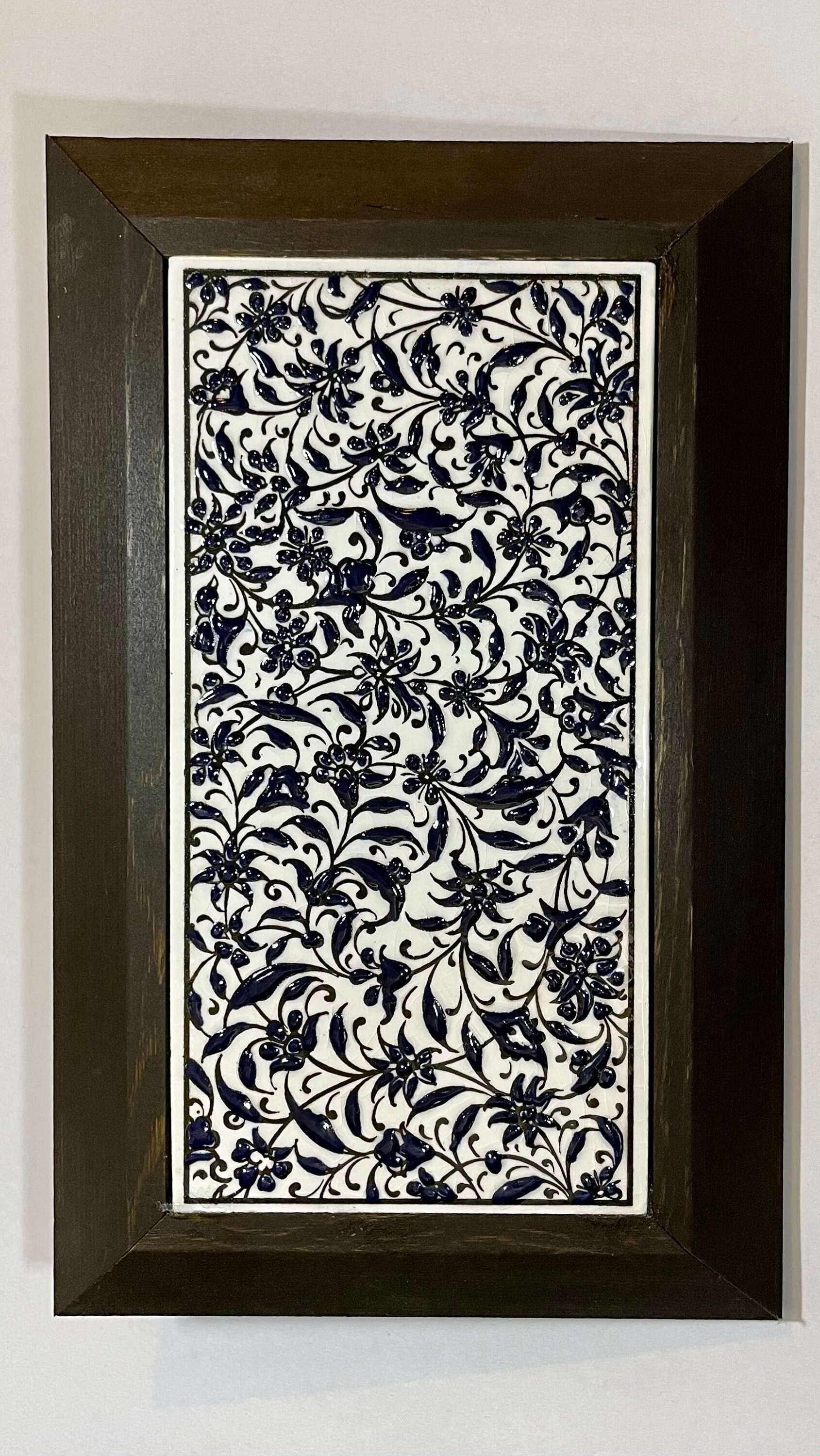 Tile Wall Art Ceramic Wall Decor With Wooden Frame Etsy