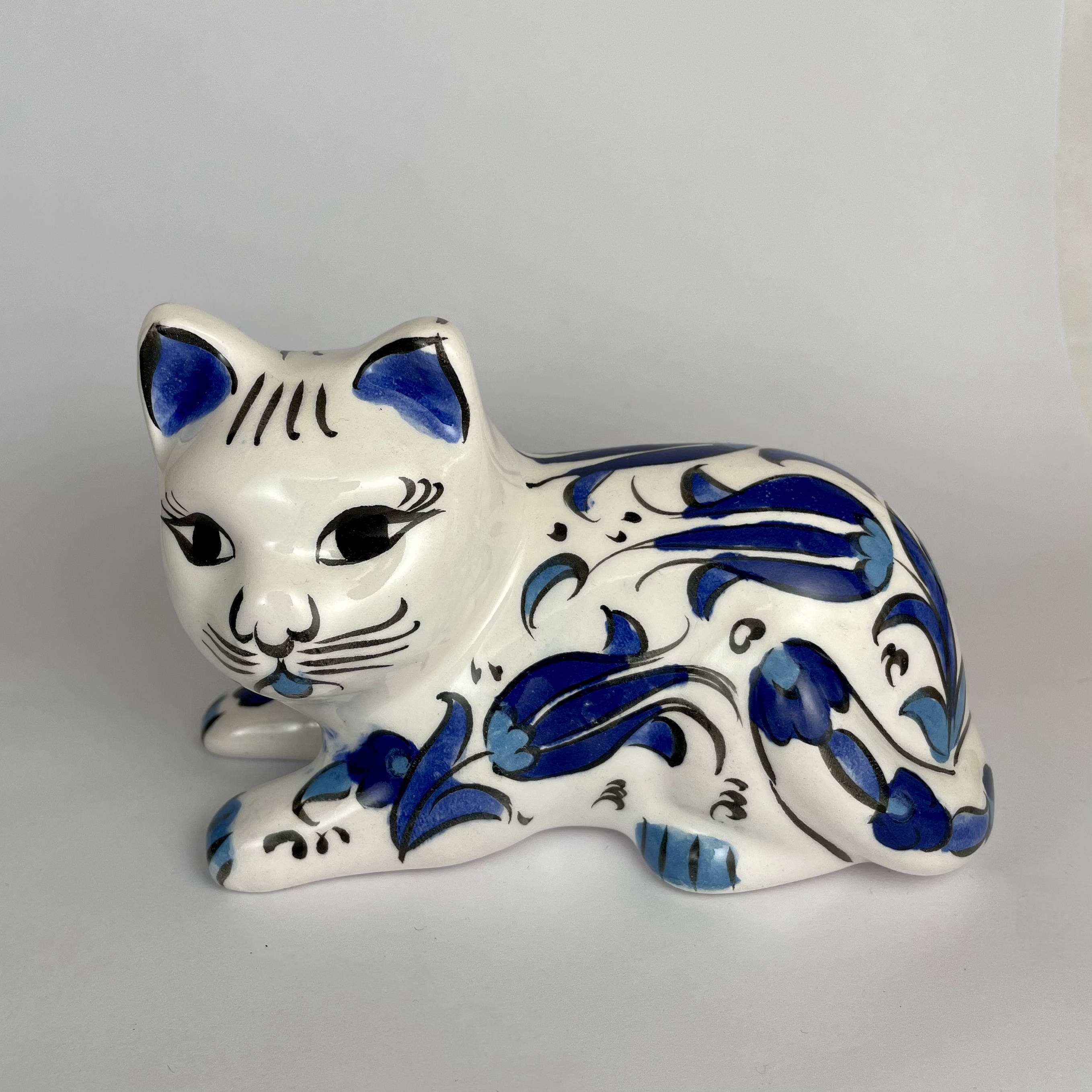 Cat Figurines Hand Painted Ceramic Decorative Animal Etsy UK