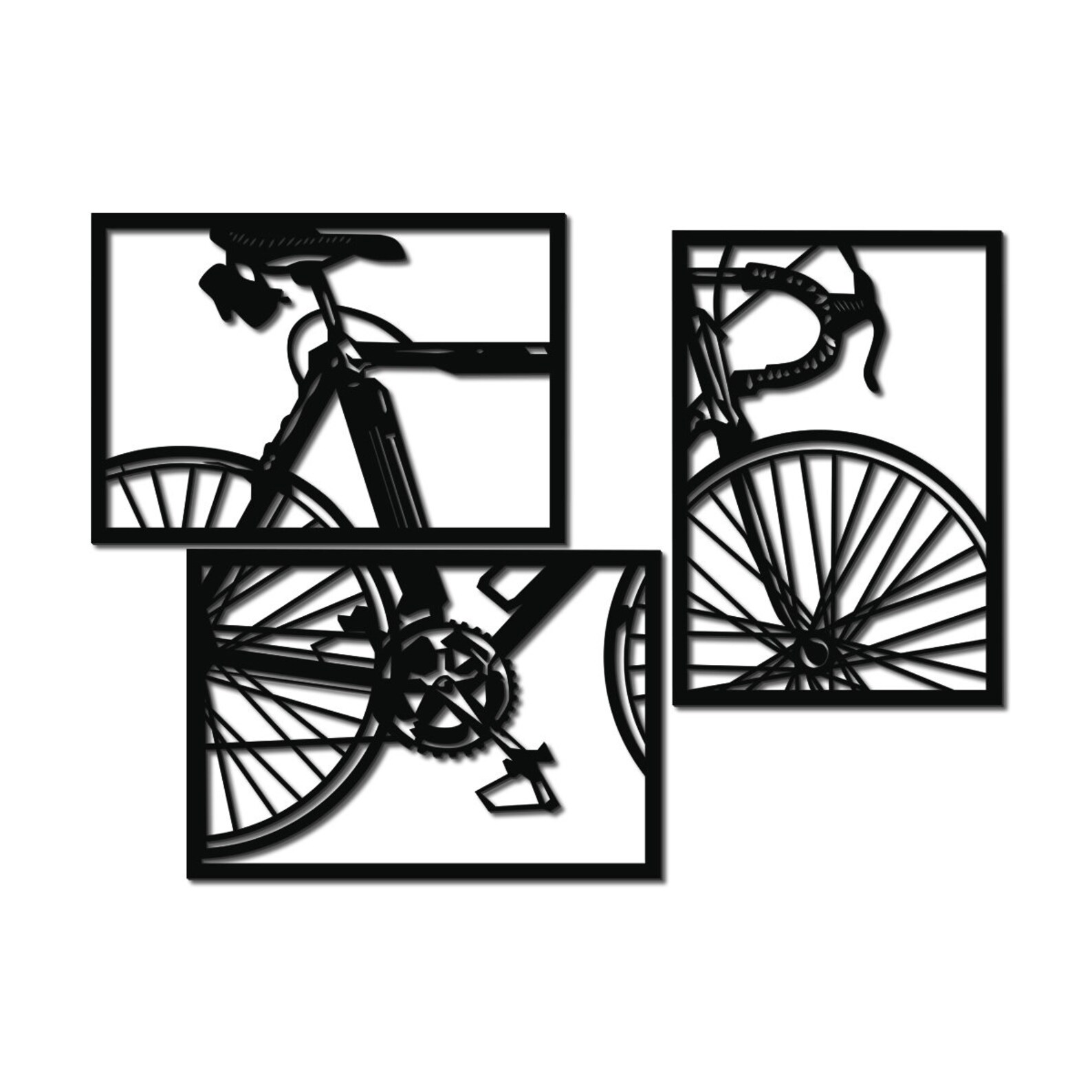 Bicycle Set of 3 Wooden Wall Art Decor - Etsy