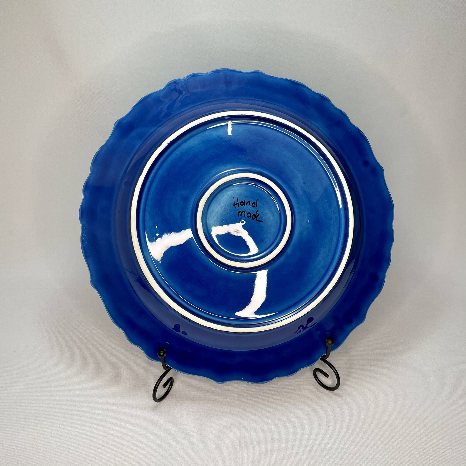 Turquoise Decorative Ceramic Plate 12 Hand Painted Etsy UK