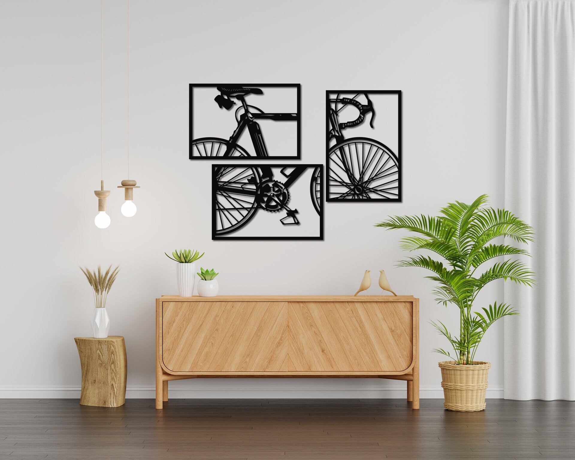 Bicycle Set of 3 Wooden Wall Art Decor - Etsy