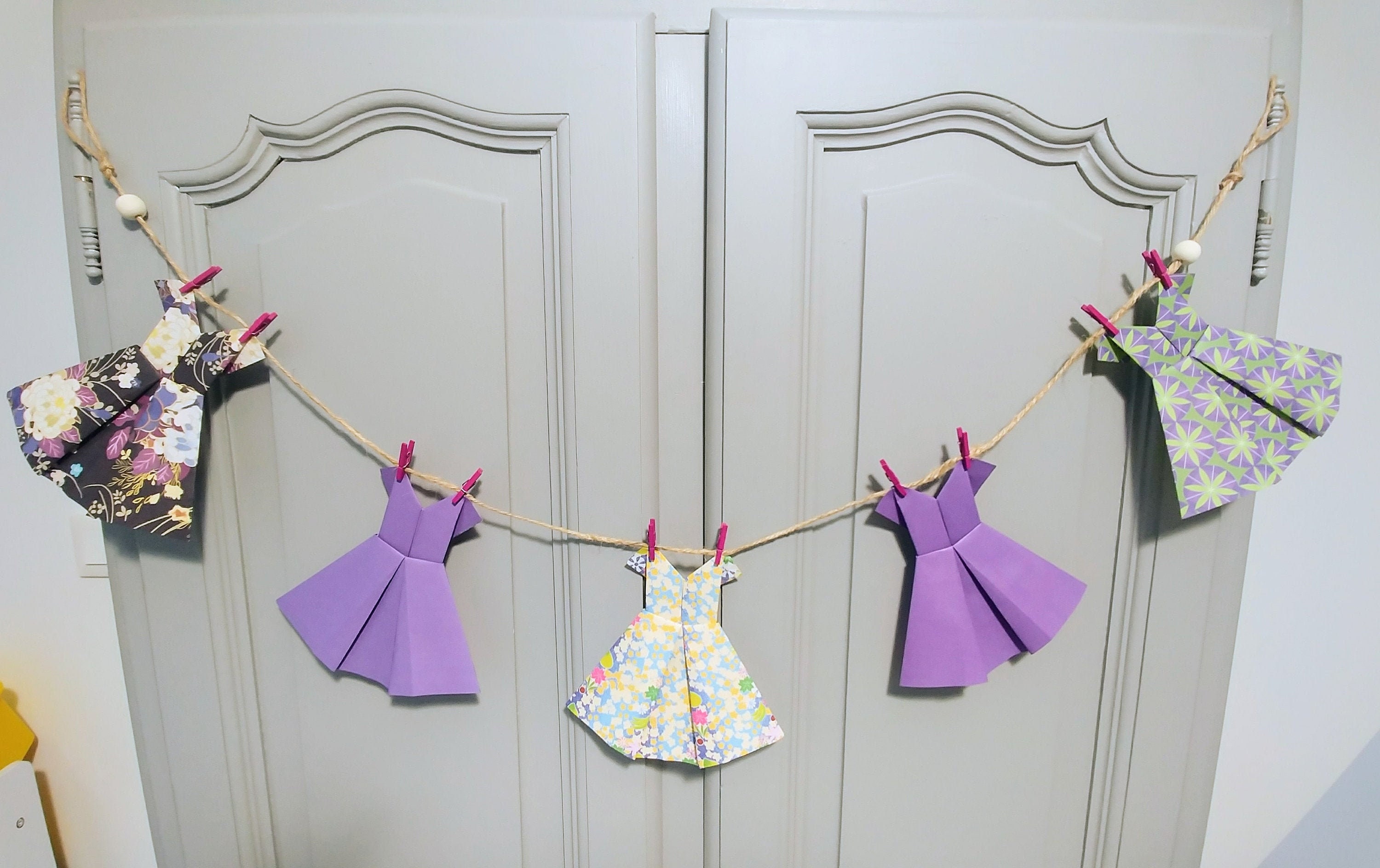 Guirlande Robe Origami Violette