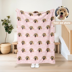 Manta personalizada para perro, manta con cara y nombre de perro, manta de felpa para gato, manta con foto de perro personalizada, manta con nombre de perro, regalo para amantes de los perros