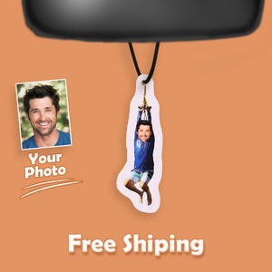 Custom Tim Robinson on a Zipline Air Freshener, Personalised Car Air Freshener, Funny Meme Gift Hanging Ornament Air Freshener for Car Decor