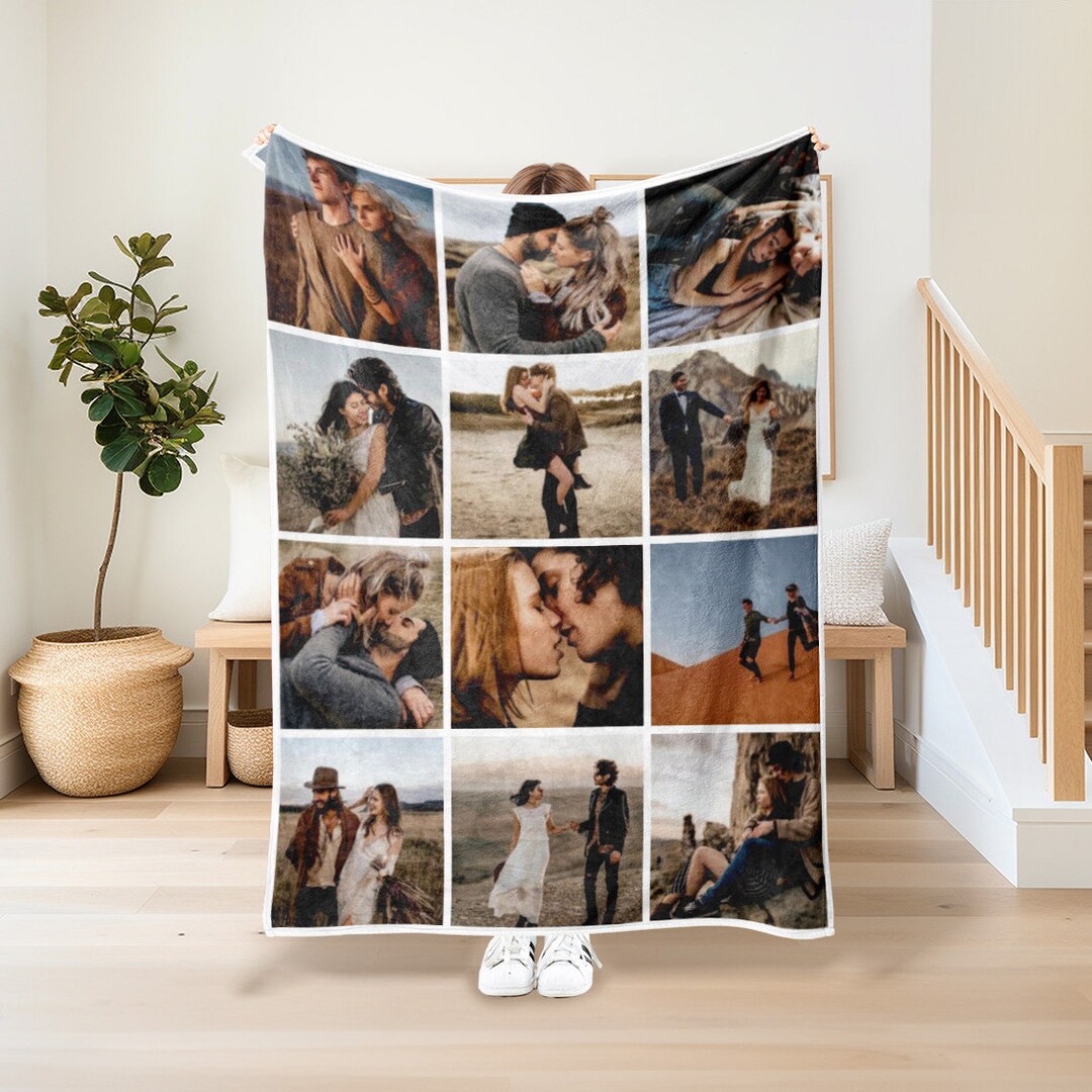Customizable Photo Blanket Collage,super Cozy Blanket,personalized Gift