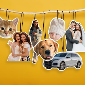Custom Photo Air Freshener, Car Ornament Hanging, Customized fragrance Car Freshies, Wedding Bridesmaid Gift, Car Decorations Couples Gift