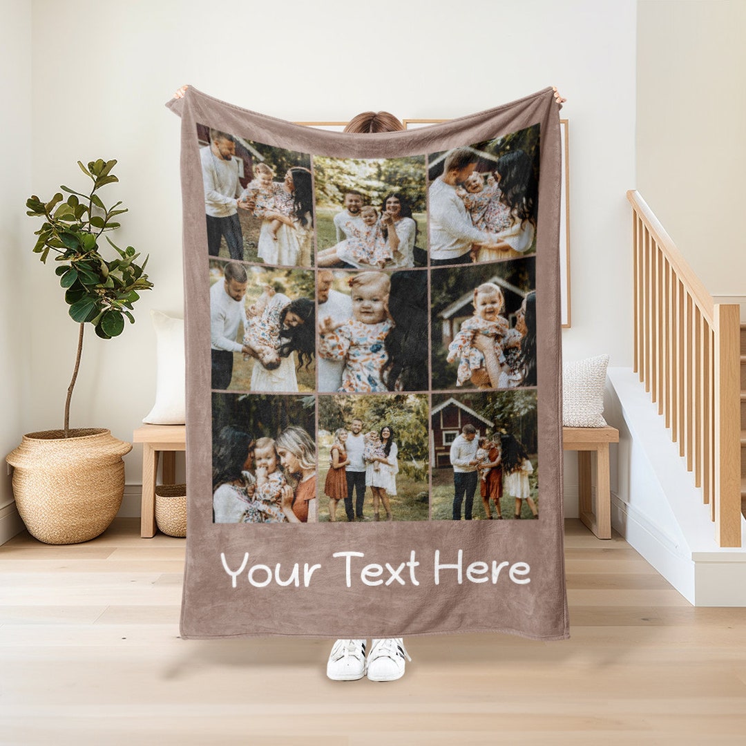 Customizable Photo Blanket Collage,super Cozy Blanket,personalized Gift for Families,custom
