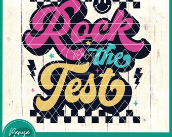 Rock The Test SVG | Tillbaka till skolan Svg | Gåva till lärare | Lärarliv Svg | Musiklärare Svg | Lärartestdag Svg | Testsvg