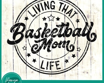 Att leva det där basketmammalivet SVG | Basketcheerleading | Baskettröja Svg | Basketsäsong | Matchdag Svg | Basket Svg
