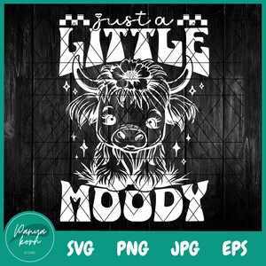 Highland Cow Make-up-Tasche „Just A Little Moody“ – Geschenk Für Kuh-Fans, Aus Segeltuch, 23x17x5 Cm