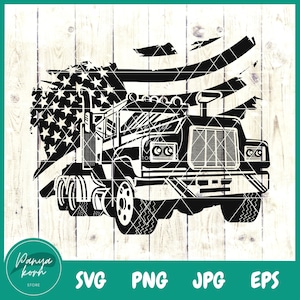 US Semi Truck Svg | Semi Truck Svg | US Truck Driver shirt | 4th Of July Svg | American Flag Truck | Truck Svg - File for Cricut