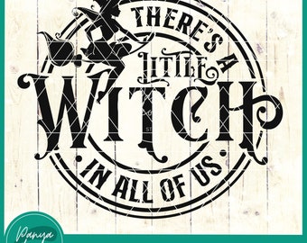 There's a Little Witch in all of us SVG | Halloween Mom Shirt Svg | Witch Sayings Svg | Little Witch Svg | Witch Quotes | Witchy Vibes