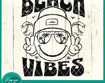 Beach Vibes SVG | Summer Quote Svg | Summer Vibes Svg | Summer Svg | Beach Babe Svg | Smiley Face Png |  Vacation Svg | Beach Life Svg