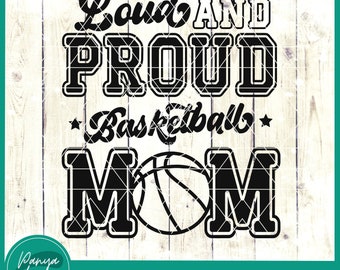 Laut und stolze Basketball Mama SVG | Basketball Shirt | Basketball Geschenk | Basketball Mama geschnitten Datei | Mama Aufmunterung Aufmunterung | Spieltag | Sport svg