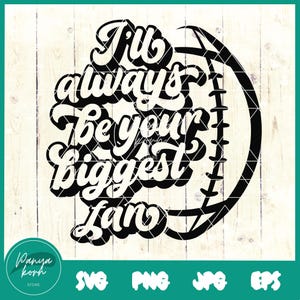 以下が含まれることがあります： 野球と「I'll always be your biggest fan」というテキストが書かれた白黒のグラフィックデザインです。