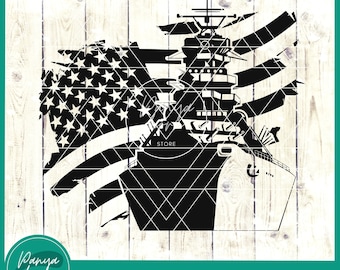 Amerikaanse slagschip SVG | Amerikaanse vlag SVG | Militaire SVG | Patriottische SVG | Slagschip SVG | 4 juli SVG | Marine SVG - bestand voor Cricut